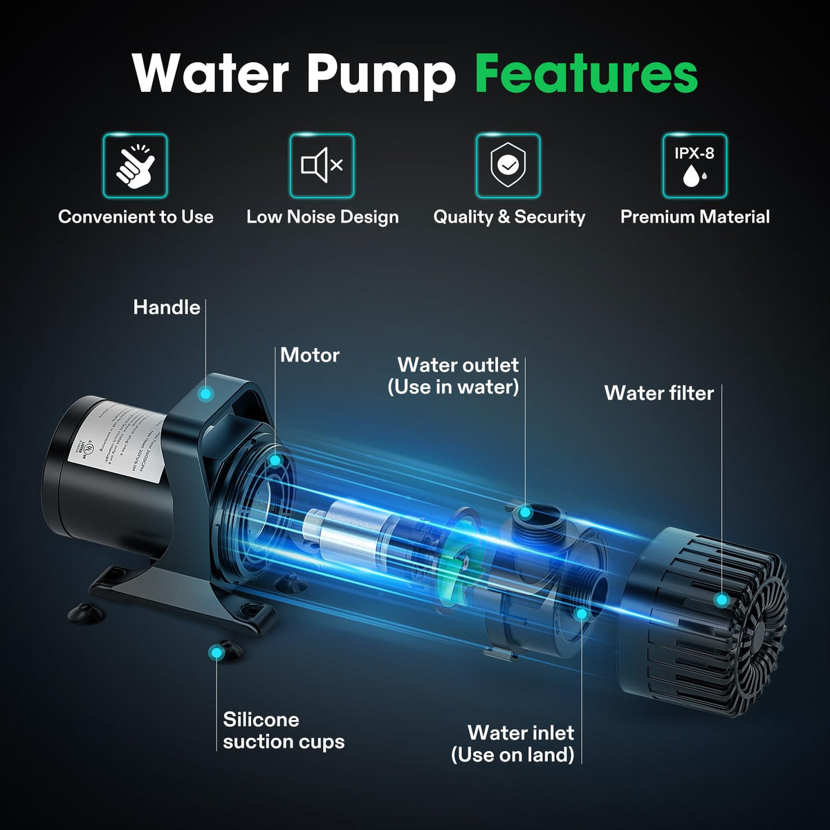 VIVOSUN Submersible Water Pumps, Multiple Flow Options