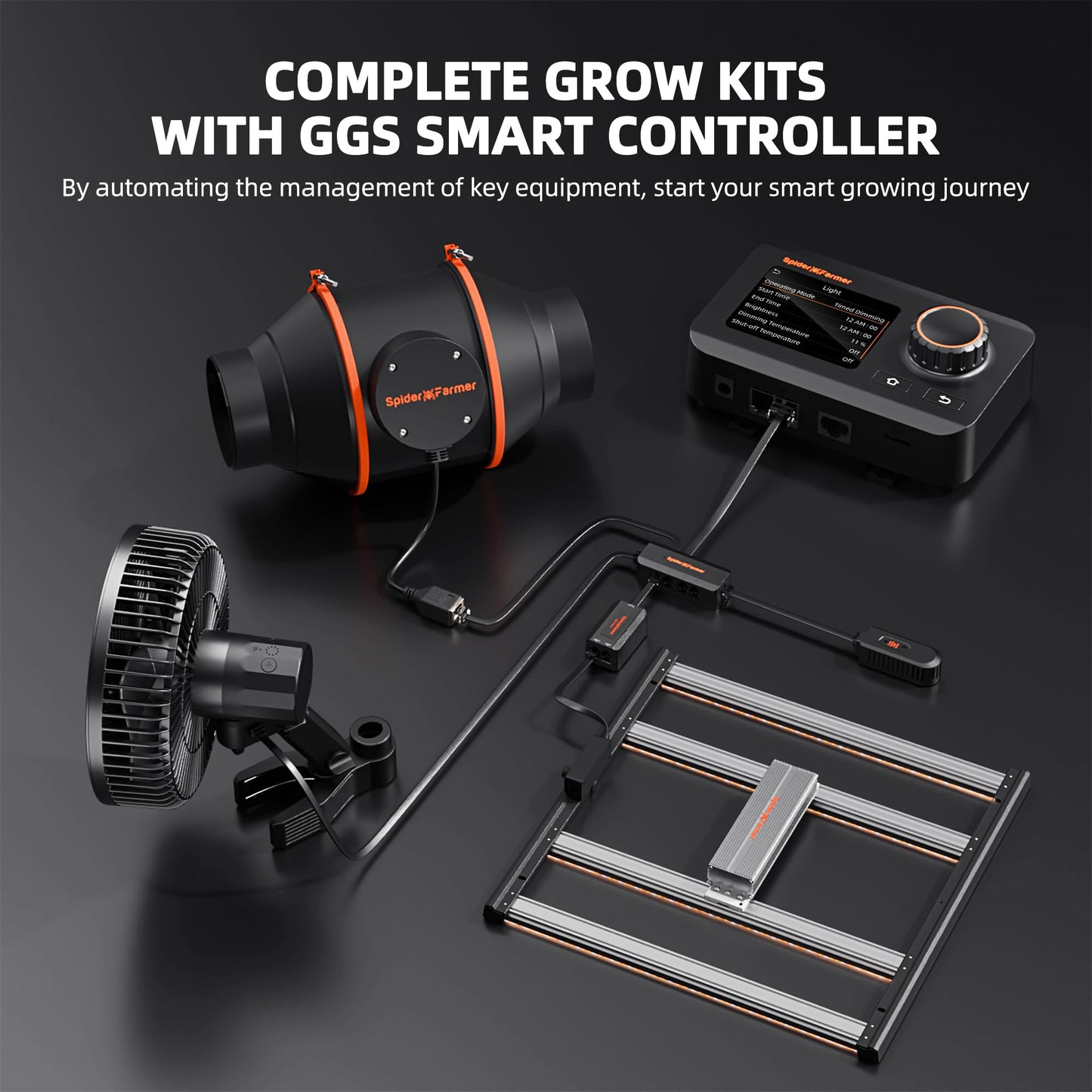 Spider Farmer Grow Tent Kit Complete 3x3x6ft G3000 Bar Style LED Grow Light Full Spectrum Ventilation System 36"x36"x70" Indoor Grow 1680D Canvas Tent 4" Inline Fan Carbon Filter & 6'' Clip Fan