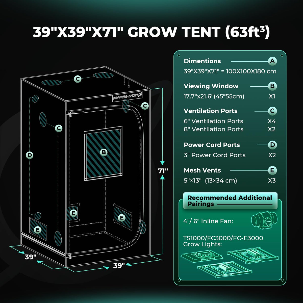 MARS HYDRO Grow Tents, Multiple Sizes