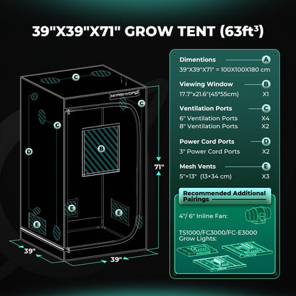 MARS HYDRO Grow Tents, Multiple Sizes