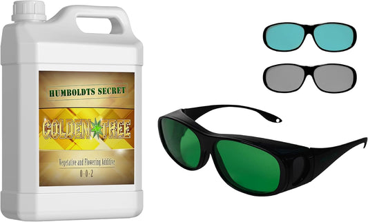 Humboldts Secret Golden Tree - All-in-One Concentrated Additive - Vegetables, Flowers, Fruits, & More (16oz) w/Grow Room Glasses | Interchangeable Magnetic Sunglasses with UVA/UVB Blocking Protection