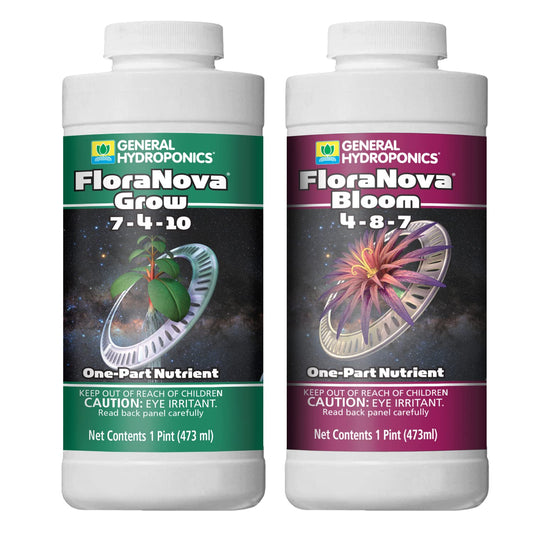 General Hydroponics HGC718807 FloraNova Grow 7-4-10, Robust Strength Of Dry Fertilizer But In Rapid Liquid Form Use For Hydroponics, Soilless Mixtures, Containers & Garden Grown Plants, 2.5-Gallon