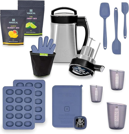 Magical Butter Complete Infusion & Gummy Kit – MB2E Machine, Lime & Mango Mix, DecarBox, 10 mL Silicone Molds, Spatulas & Measuring Cups