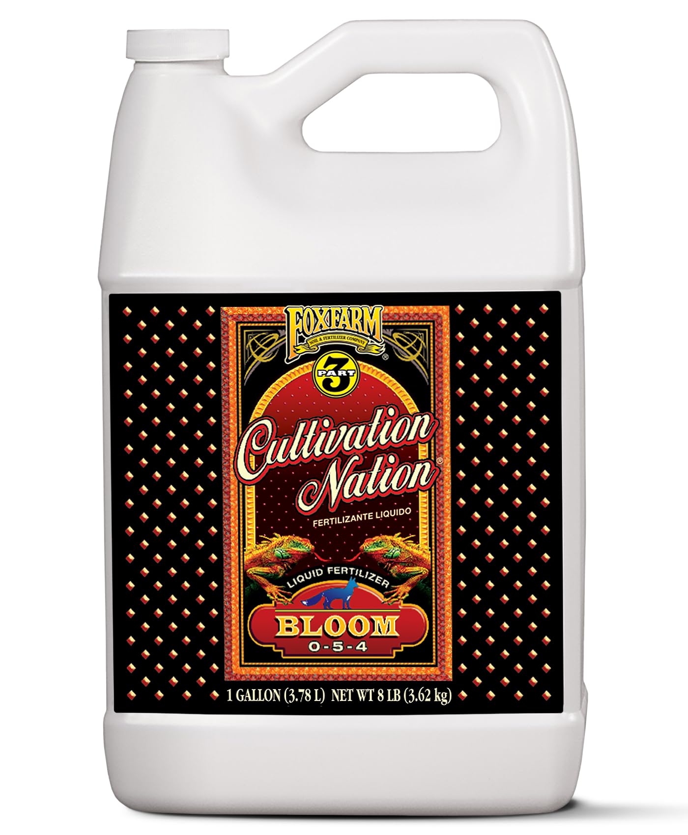 FoxFarm Cultivation Nation Bloom Fertilizer - Enhanced Bud & Fruit Development, Ideal for Soil, Soilless Media, Hydroponics & Aeroponics - Part 3 of 3-Part Feeding Program- NPK 0-5-4 (Gallon)