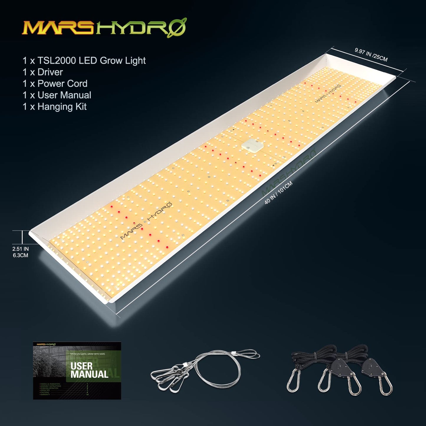 MARS HYDRO TS1000 150W LED Grow Light for Indoor Plants, with Patented Reflector, 5 Levels Dimmable Lights Daisy Chain Full Spectrum Growing Lamps for Seedlings Veg Bloom in 2x2/3x3 Grow Tent