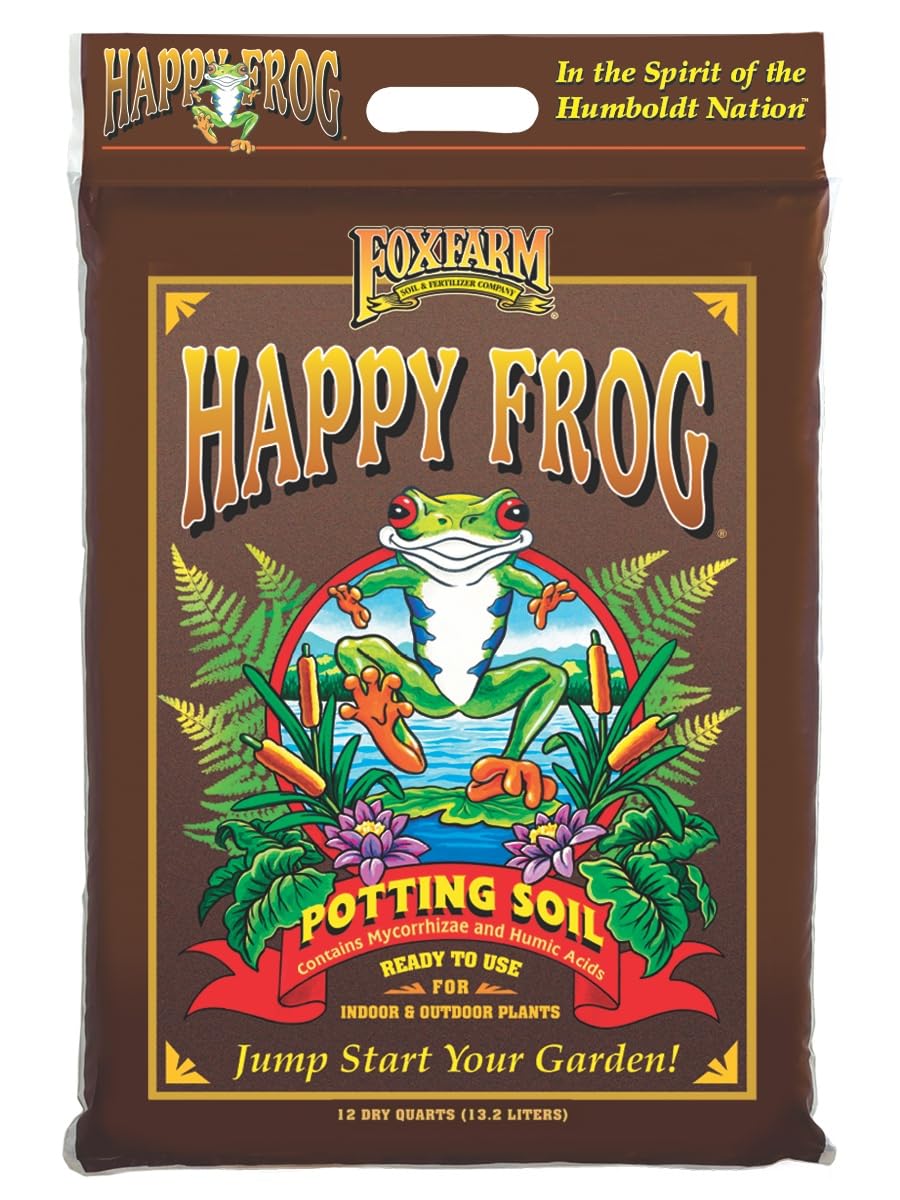 FoxFarm Happy Frog Potting Soil, 12qt – for Indoor/Outdoor Container Plants, Improves Root Efficiency, pH Adjusted for Optimal Nutrient Uptake – Contains Microbes and Humic Acids (Pack of 4)