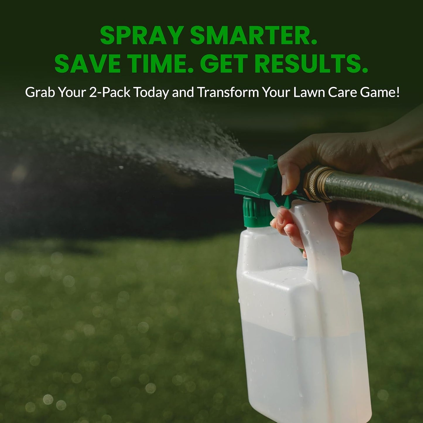 Humboldts Secret 2-Pack Garden Hose End Sprayer | Multipurpose Lawn Attachment with 100 to 1 Mixing Ratio | Garden Sprayer for Lawn Care, Fertilizing, Car Wash & Outdoor Use | 32 ounce