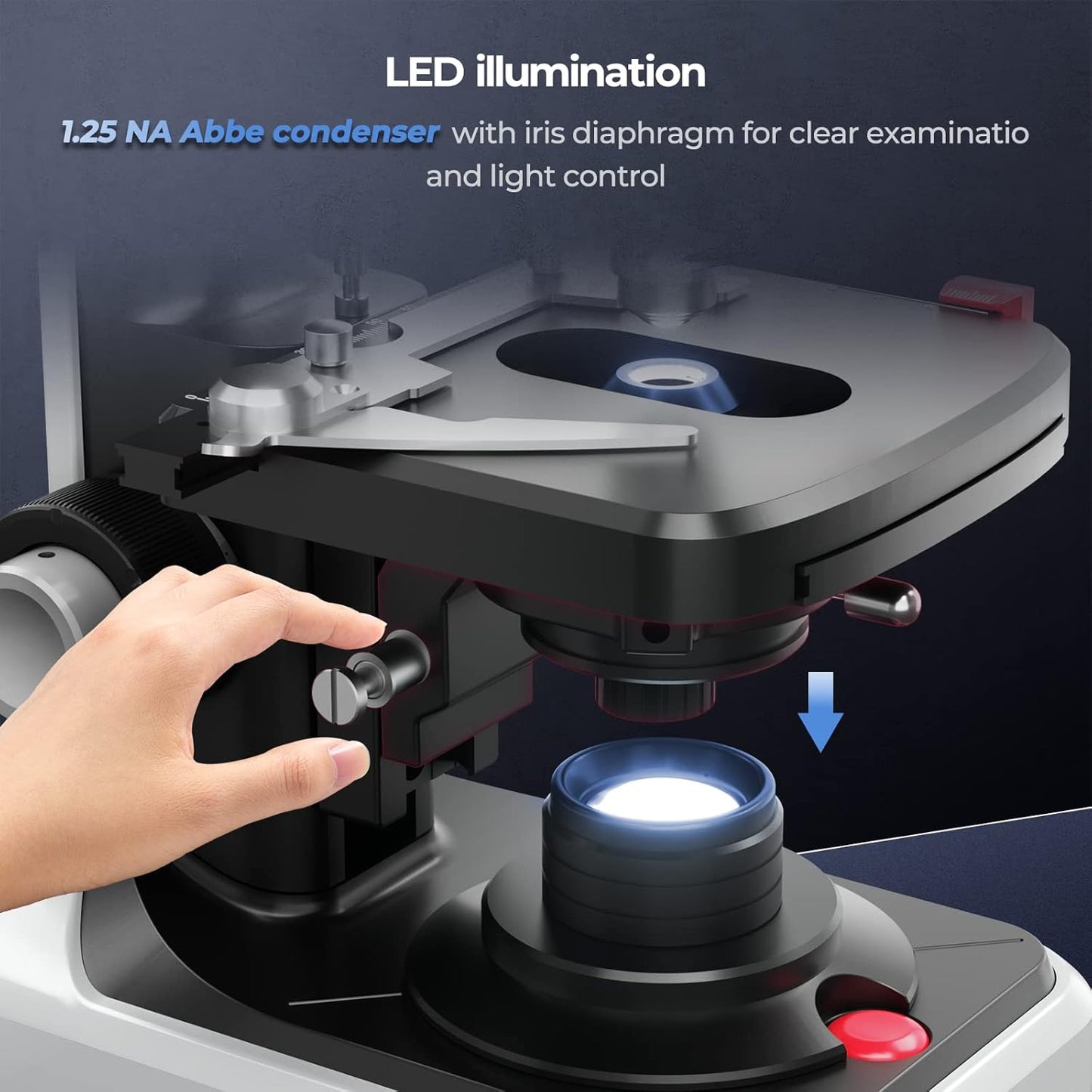 7" Replaceable Split Screen Microscope with 150 Pcs Blank Slides