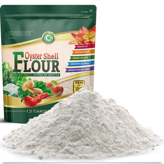 Oyster Shell Flour 5LB – Made in USA Soil Amendment Fertilizer for Indoor/Outdoor Plants & Gardens. High Calcium Supplement for Chickens, Reptiles, Worm Compost Bins, Mushroom Cultivation. OMRI Listed