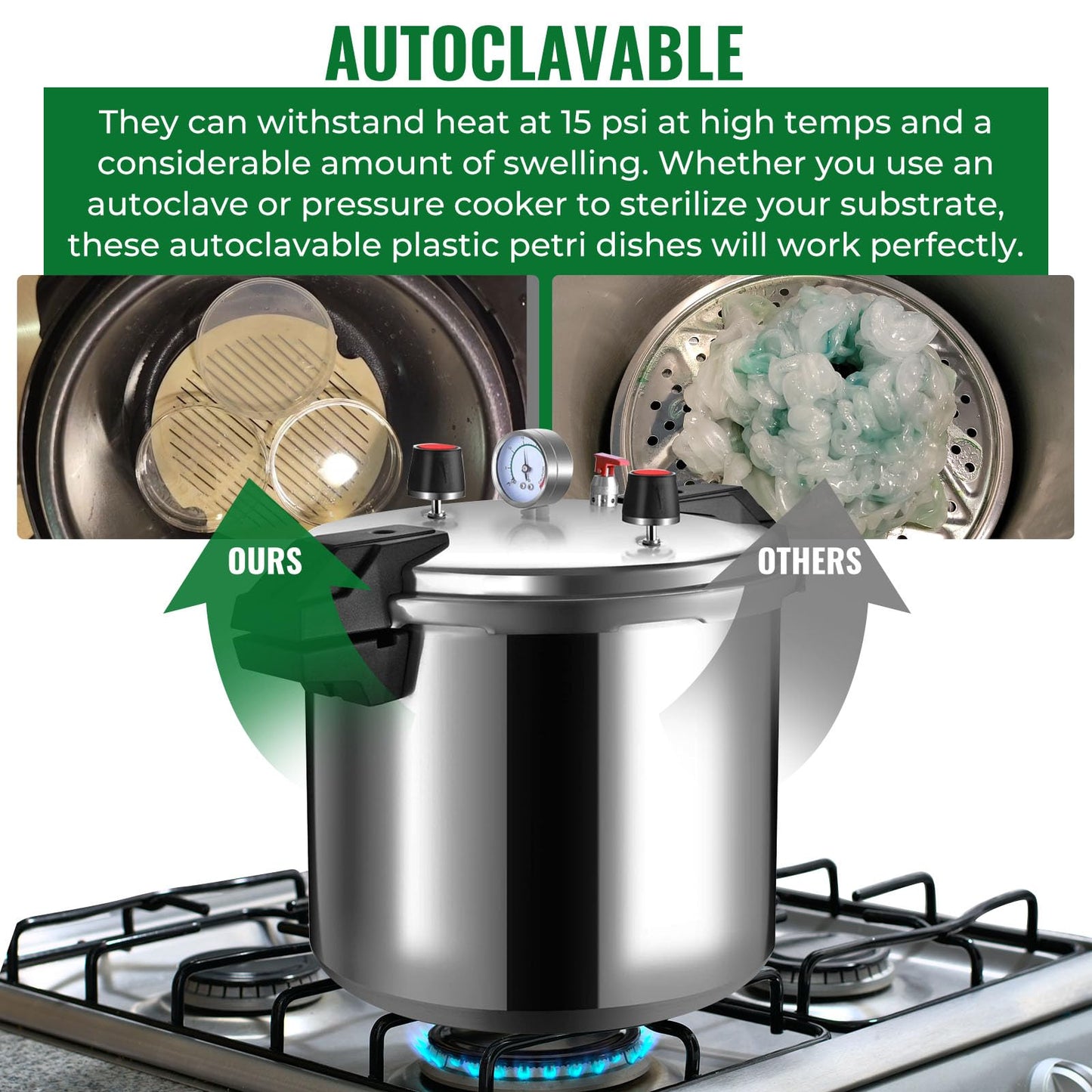 [Autoclavable] 10 Packs Sterile Thick Plastic Petri Dishes with Lid, Vabiooth 90mm Dia x 15mm Deep Clear 3 Vents Petri Dish for Lab Science Experiment, Non-Fragile, Scratch-Resistant