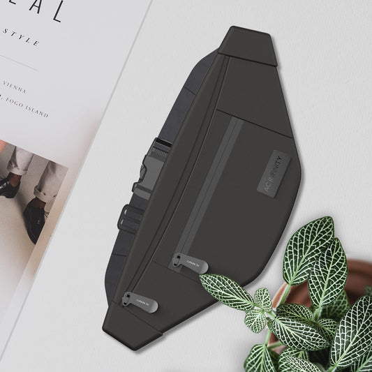 AC Infinity Smell Proof Belt Bag, Odor Locking Stash Pouch with 900D Nylon Fabric and Carbon Filter Lining, Travel Pouch, Smell Proof Odorless Stash Bag, Black