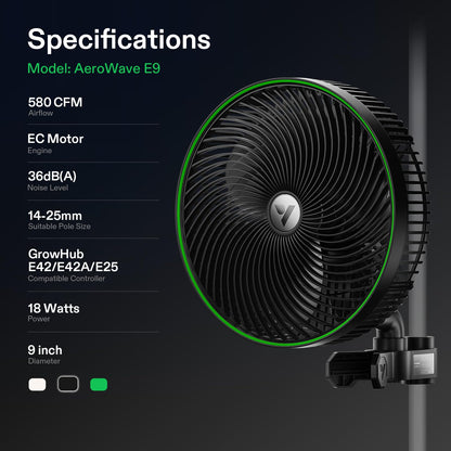 VIVOSUN AeroWave Oscillating Clip Fans, Size and Pack Options