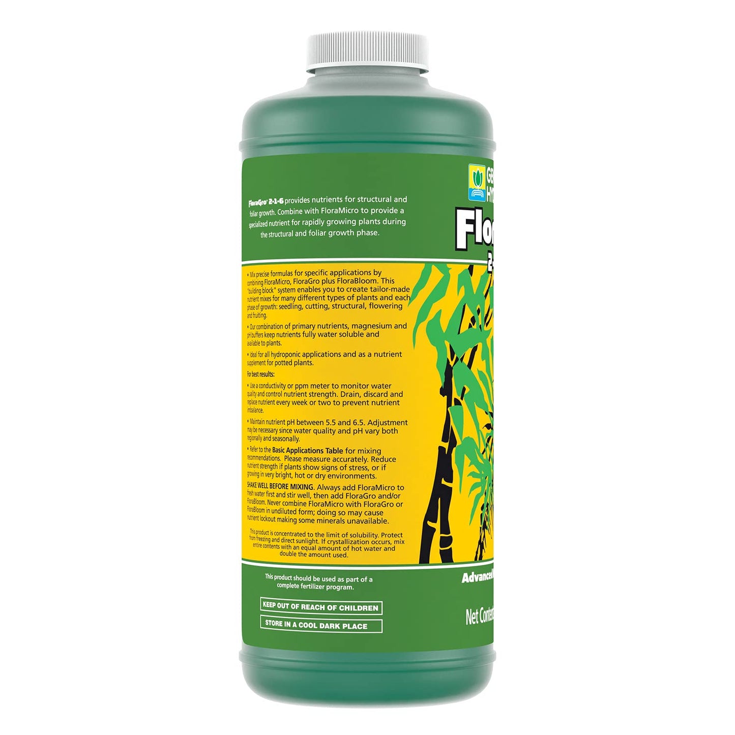 General Hydroponics FloraMicro 5-0-1, Use with FloraBloom & FloraGro For A Tailor-Made Nutrient Mix Ideal for Hydroponics, 1-Quart