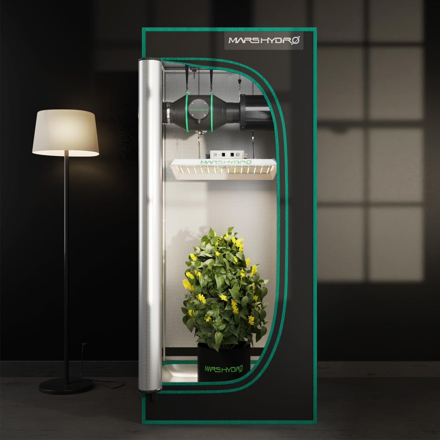 MARS HYDRO 4 Inch Inline Fan and Filter, with Temperature and Humidity Controller, and 25 Feet Ducting, Exhaust Fan for Grow Tents, Hydroponics