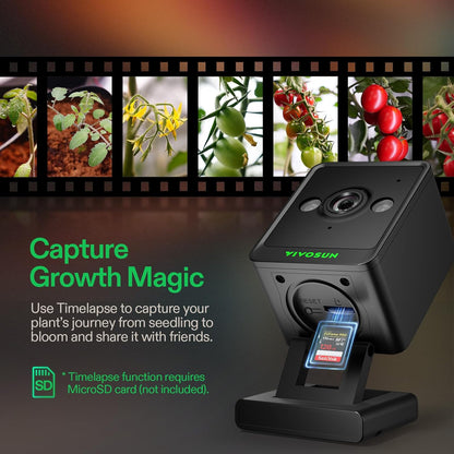 VIVOSUN GrowCam C4, 2K QHD WiFi Smart Camera for Grow Tent & Smart Grow Box