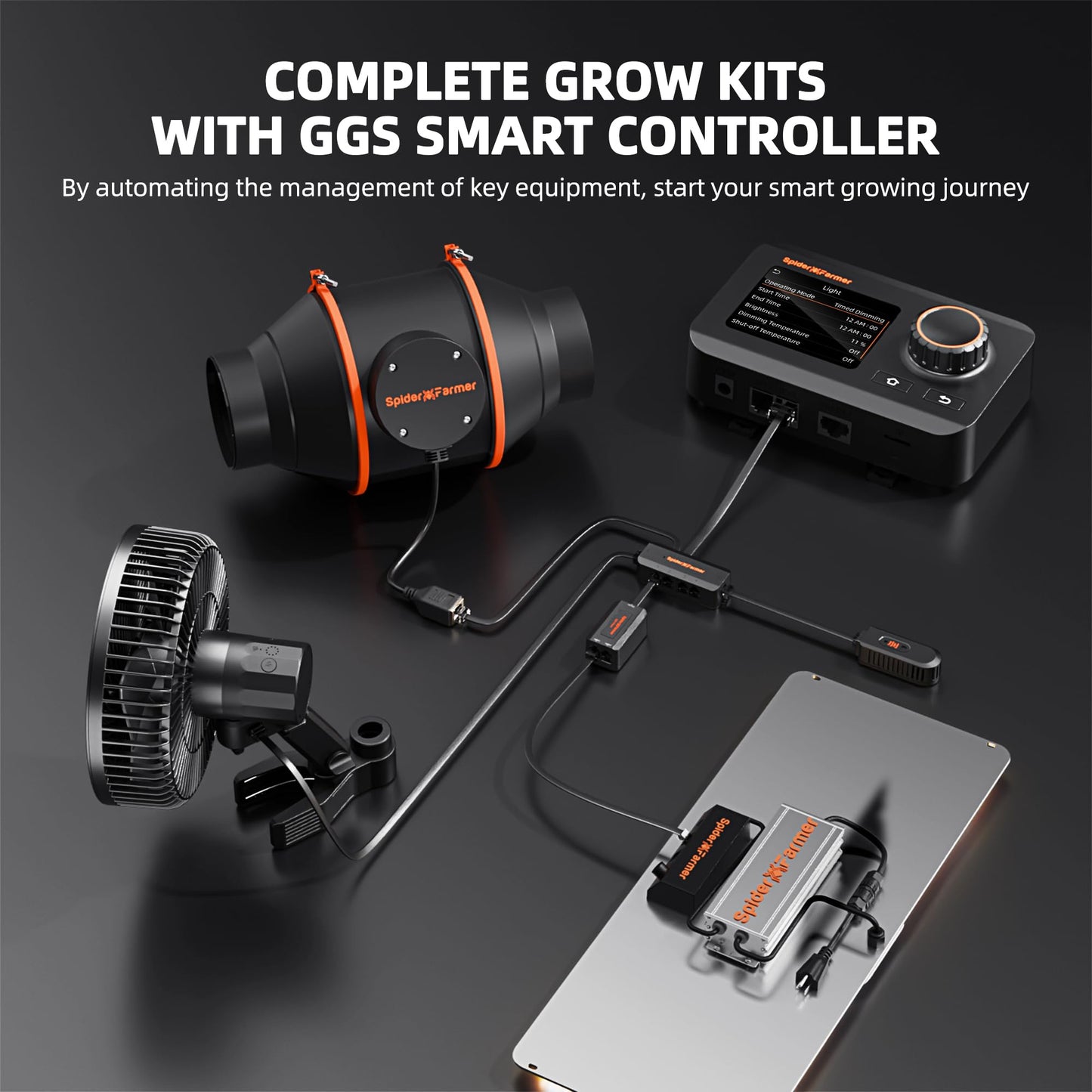 Spider Farmer Grow Tent Kit Complete 3x3x6ft G3000 Bar Style LED Grow Light Full Spectrum Ventilation System 36"x36"x70" Indoor Grow 1680D Canvas Tent 4" Inline Fan Carbon Filter & 6'' Clip Fan