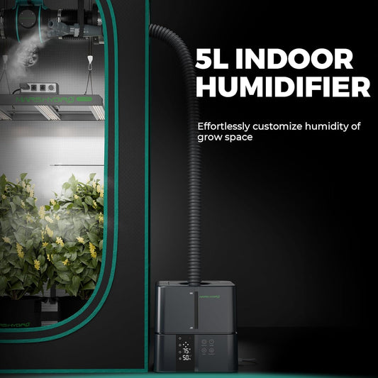 MARS HYDRO Humidifier 5L + MARS HYDRO 2025 Plant Stand with Grow Lights,4-Tier Shelf with 6 Full Spectrum LED Lamps (150W, 3ft) & Grow Tent | for Vegetables, Seedlings