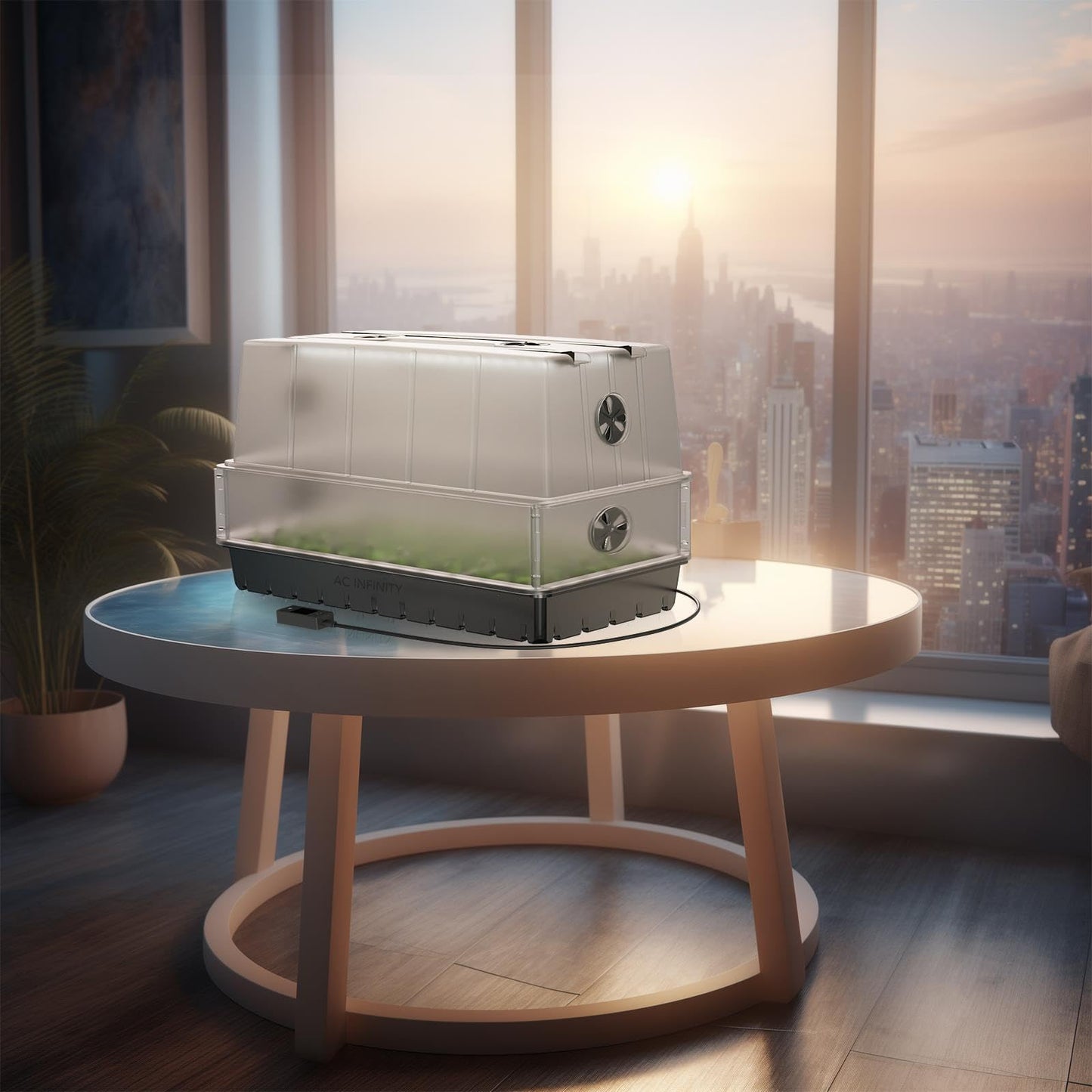 AC Infinity Heavy-Duty Humidity Dome 5x8 Germination Kit, Full Spectrum LED Grow Light Bars w/Samsung LM301H EVO LEDs, Heat Mat, 3 mm Thickest Dome, Trays, Vented Panels, for Seed Starting