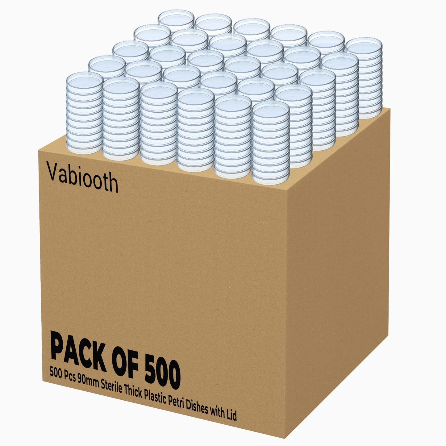 10 Pack Sterile Thick Plastic Petri Dishes with Lid, 90mm Dia x 15mm Deep Clear 3 Vents Petri Dish for Lab Science Experiment