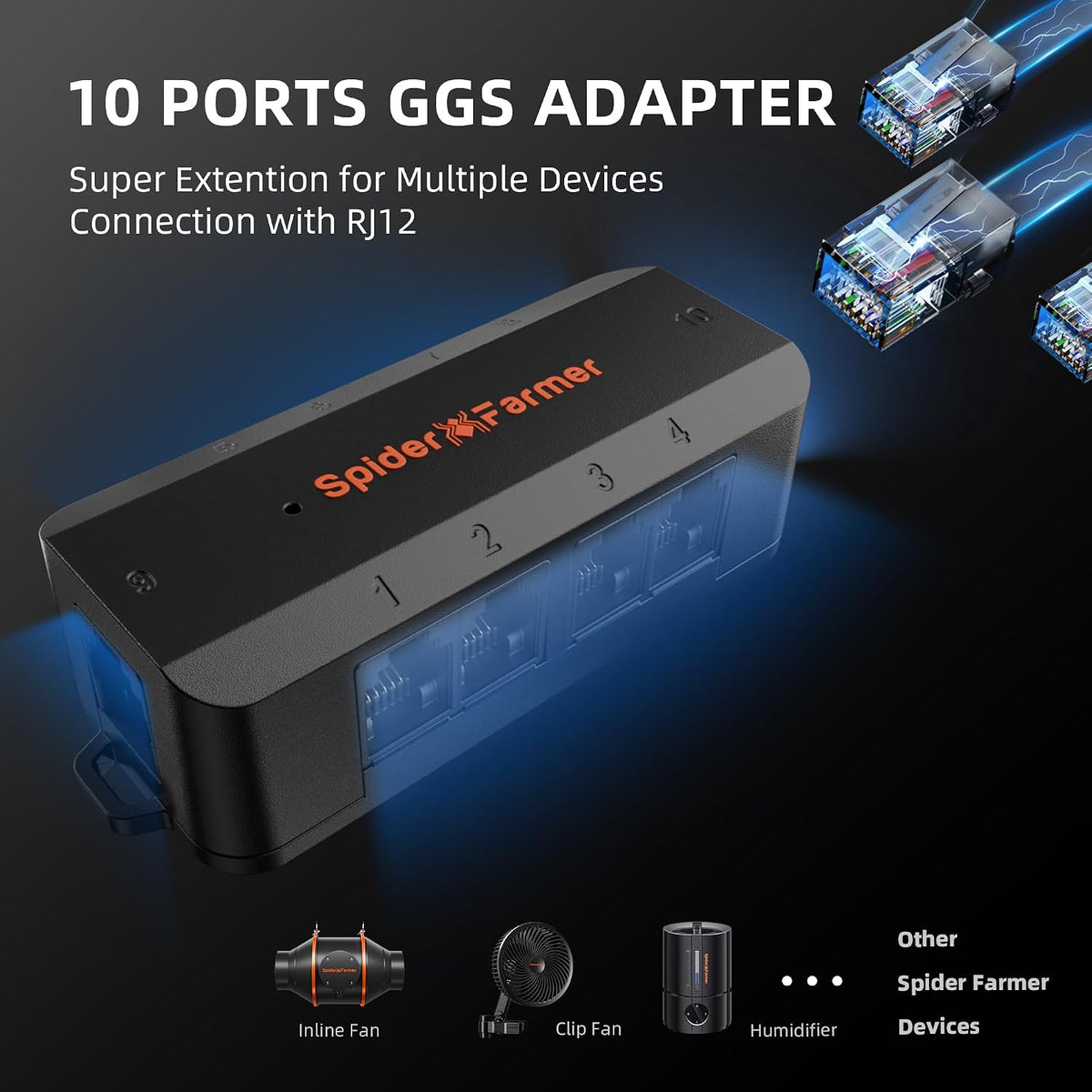Spider Farmer GGS Pro Adapter Grow System Universal Ten-Port Expansion Hub