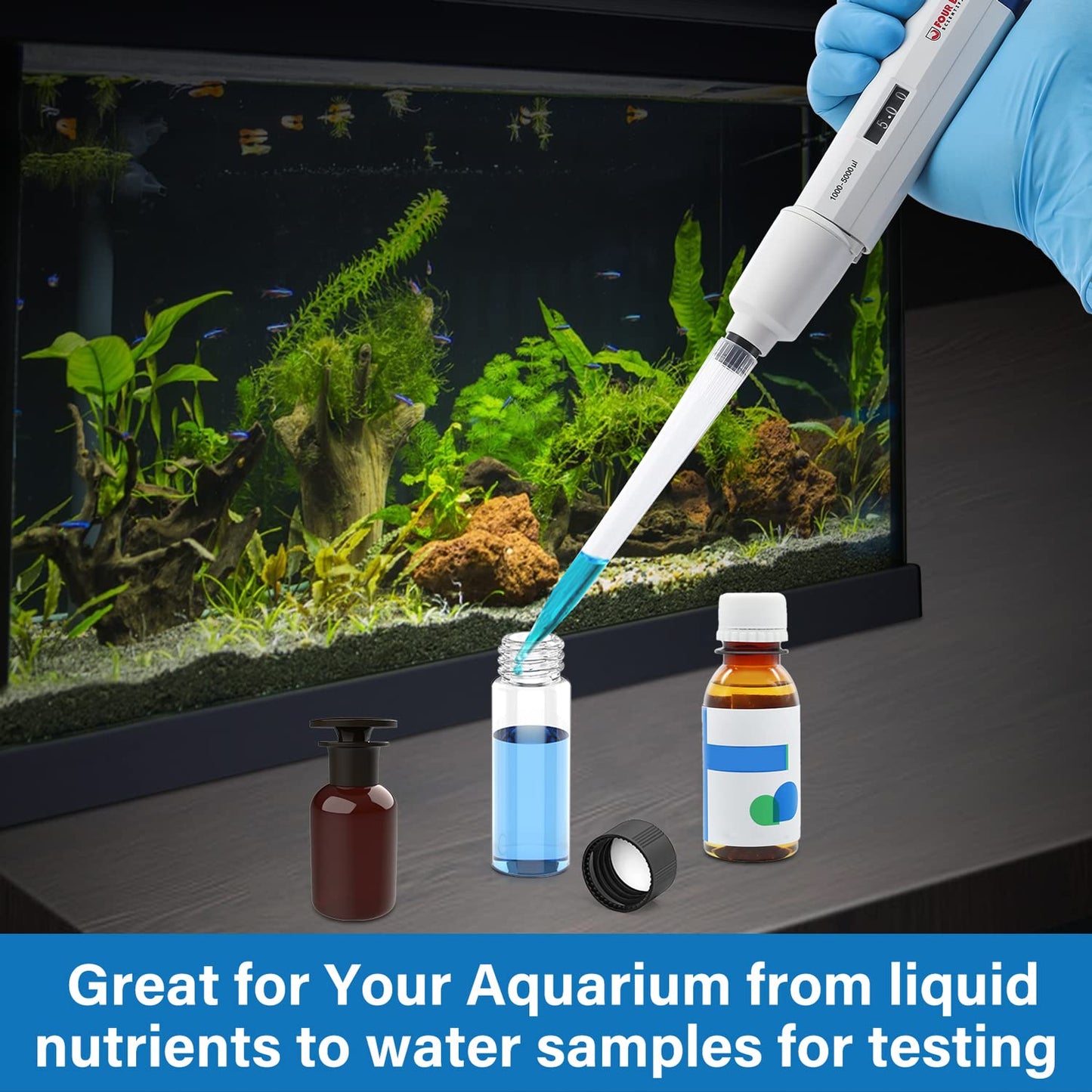 FOUR E'S SCIENTIFIC 100uL-1000uL High-Accurate Single-Channel Manual Adjustable Variable Volume Pipettes