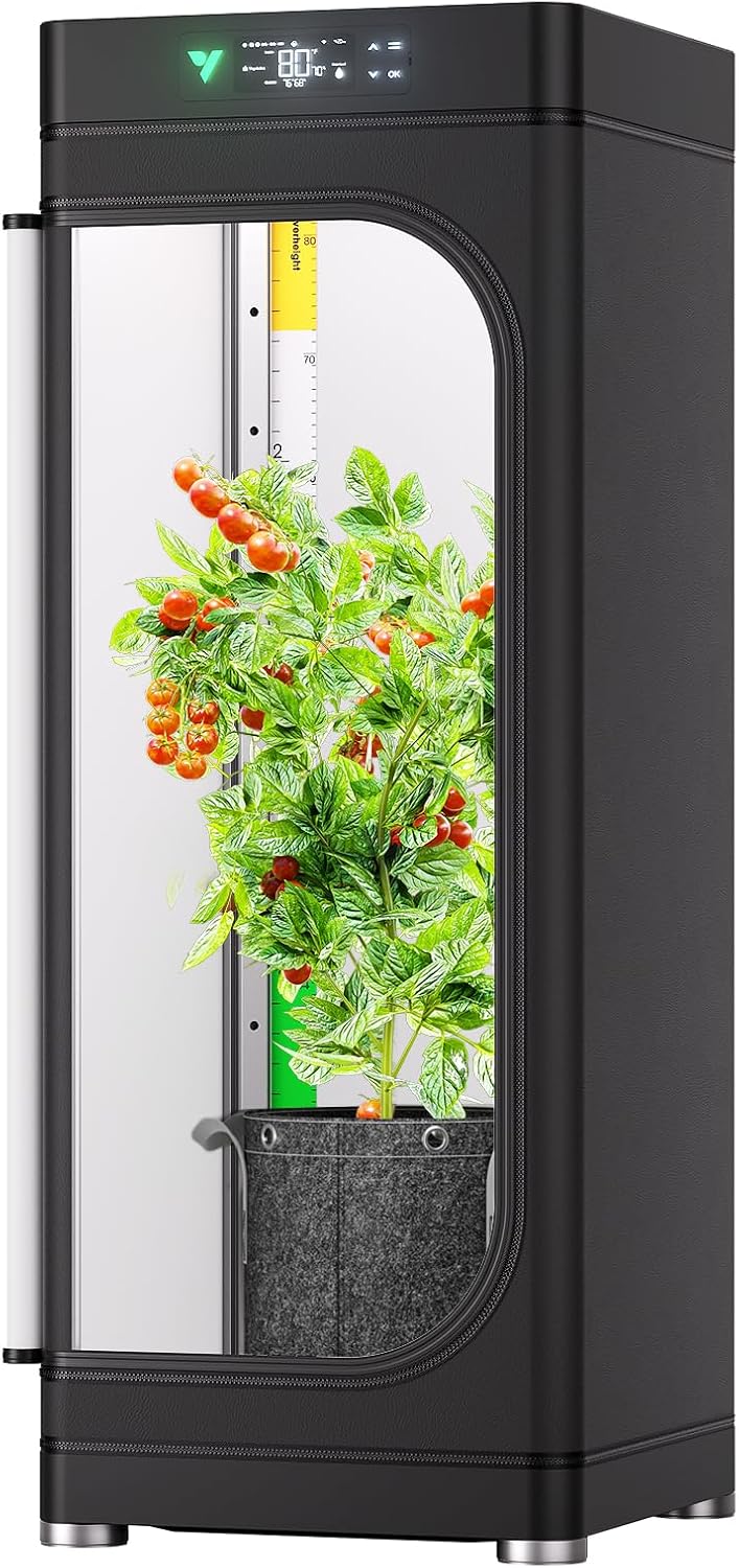 VIVOSUN VGrow All-in-One Smart Grow Box, Professional System with Samsung LM301H EVO Grow Light, Advanced Circulation & Ventilation System, Irrigation, Nutrient, Magnetic Window for Indoor Hydroponics