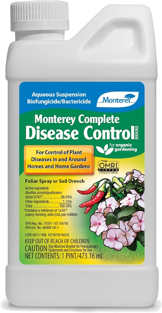 Monterey - Complete Disease Control - Fungicide & Bactericide for Control of Garden & Lawn Diseases, OMRI Listed for Organic Gardening - 1 Pint