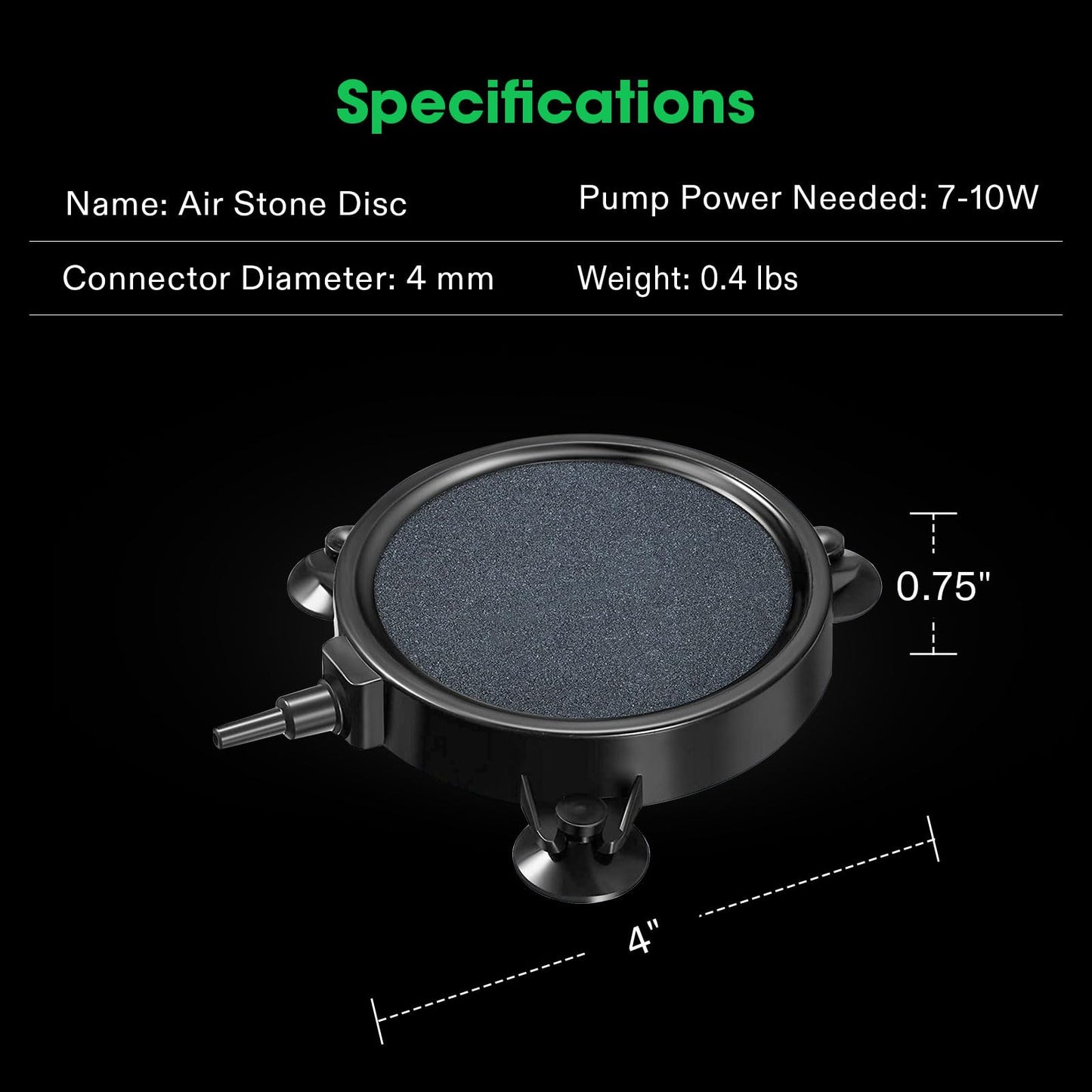 VIVOSUN Air Stone Disc 8 x 8 Inch with Shell and Sucker for Aquarium, Fish Tank and Hydroponics Air Pump