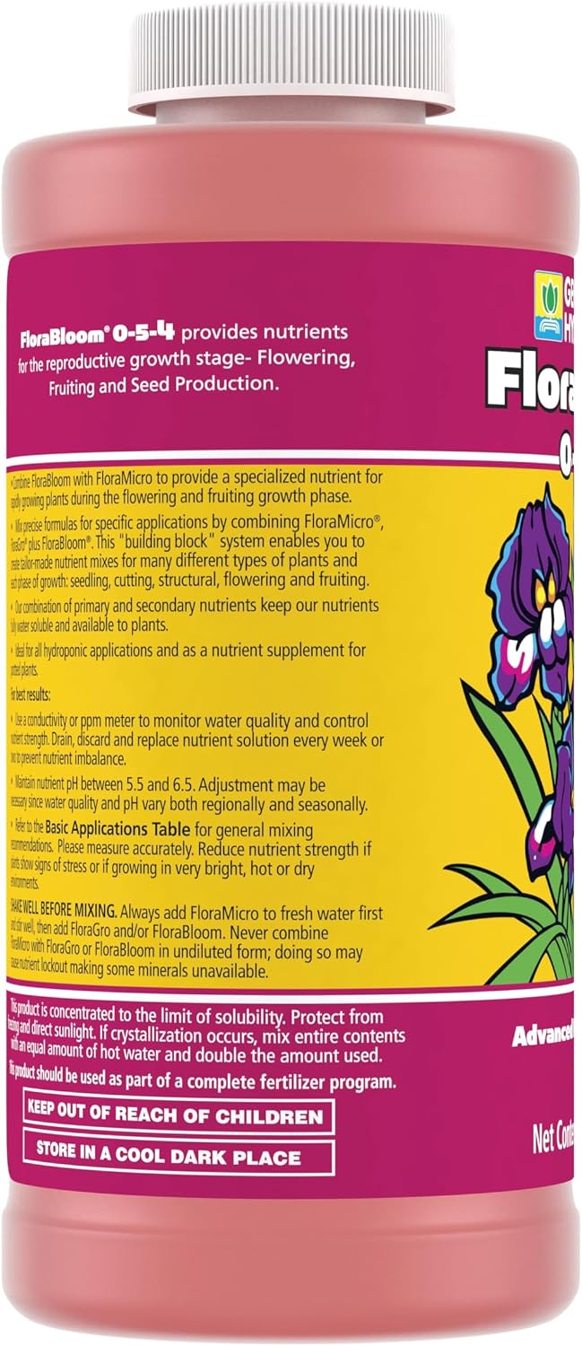 General Hydroponics FloraBloom Plant Nutrient, Multiple Sizes