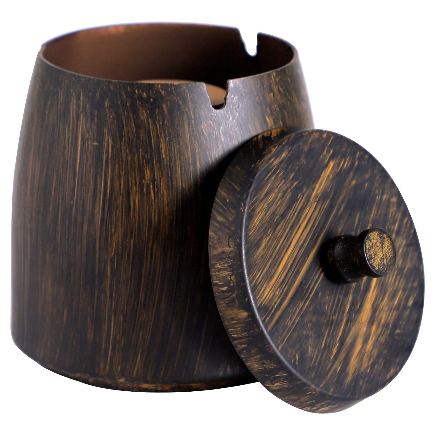 Ashtray with Lid for Cigarette, Stainless Steel Smokeless Odorless Windproof Ashtrays for Home Office Tabletop Outside Patio Outdoor Balcony(3.54"x3.0"x3.38")