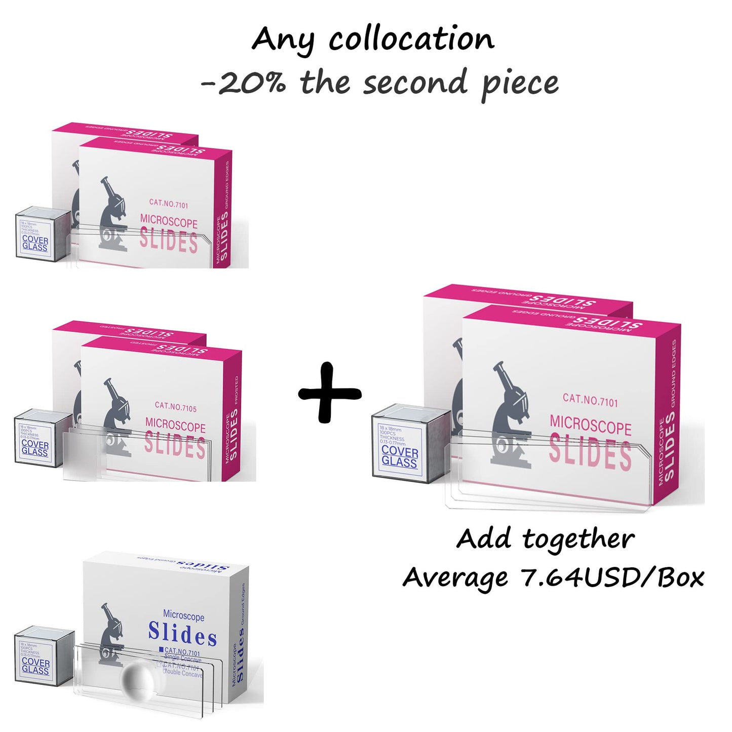 Rounded Edge Microscope Slides Kit, 50 Pcs Pre-Cleaned Blank Microscope Slides and 100 Pcs 22x22mm Square Coverslips Cover Glass for Monocular Binocular Trinocular Microscopes