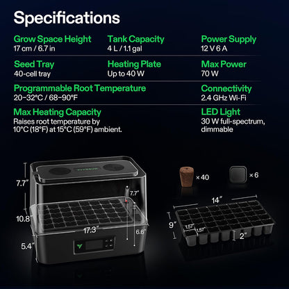 VIVOSUN VSeed S40 Smart Seedling Box, Indoor Seed Starting & Cloning System