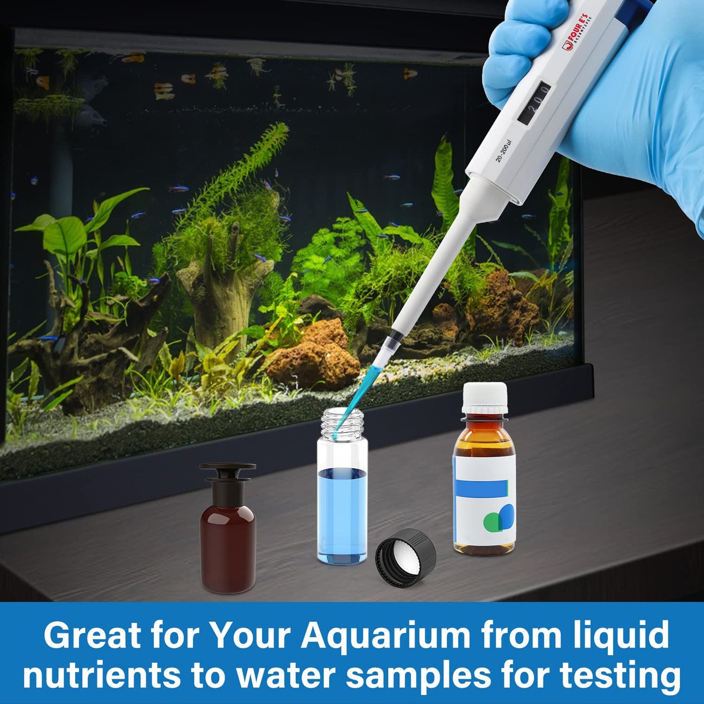 FOUR E'S SCIENTIFIC 100uL-1000uL High-Accurate Single-Channel Manual Adjustable Variable Volume Pipettes