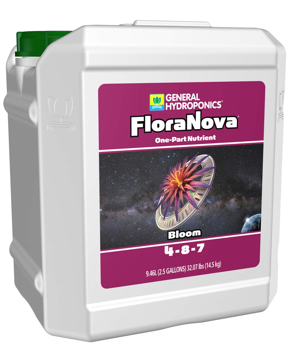 General Hydroponics HGC718807 FloraNova Grow 7-4-10, Robust Strength Of Dry Fertilizer But In Rapid Liquid Form Use For Hydroponics, Soilless Mixtures, Containers & Garden Grown Plants, 2.5-Gallon