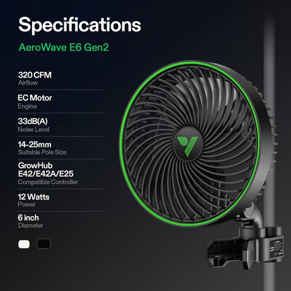 VIVOSUN AeroWave Oscillating Clip Fans, Size and Pack Options