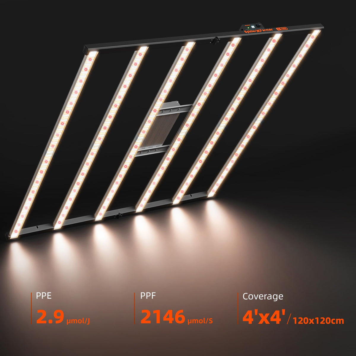 Spider Farmer SE5000 LED Grow Light 480W for 4x4 Grow Tents, App‑Controlled