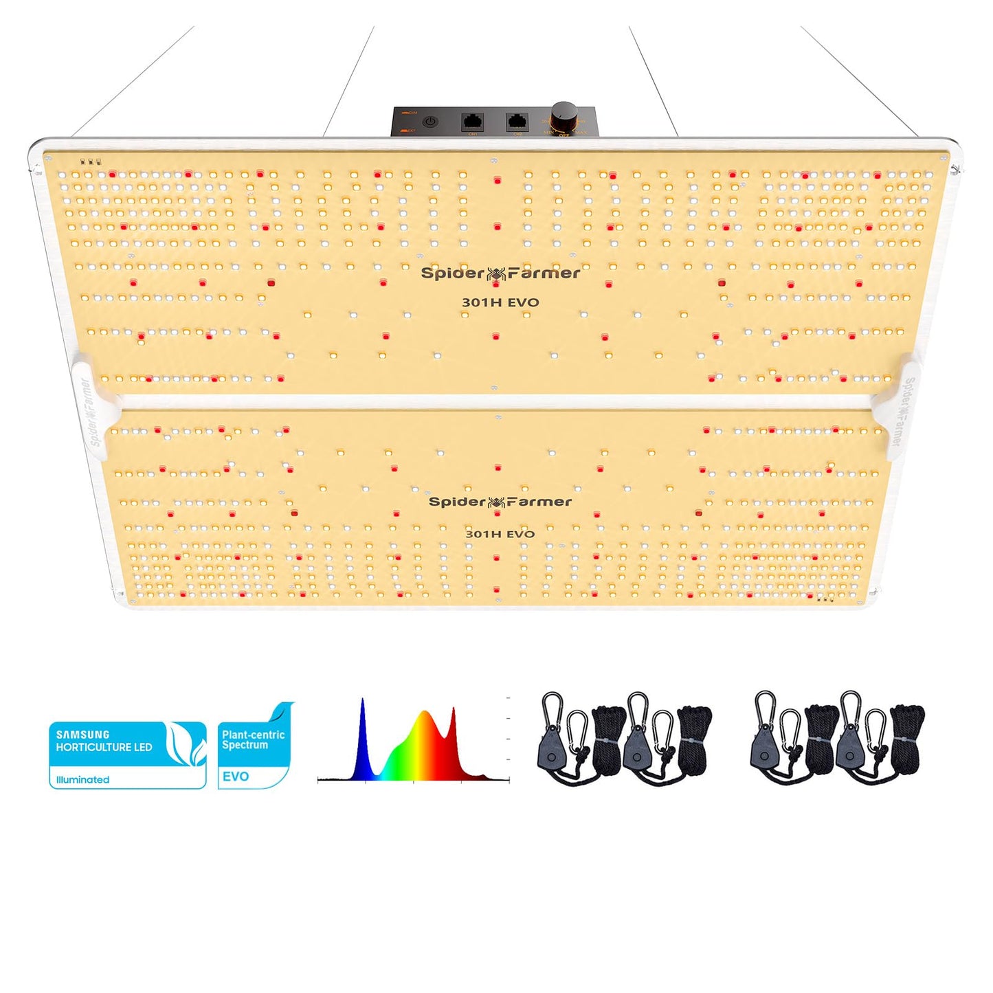 Spider Farmer SF2000, Samsung LM301H EVO Led Grow Light, Full Spectrum Plant Grow Light, 200W Dimmable & High Efficiency & Deeper Penetration Lamps for Seed Starting Vegetables Bloom in 2x4 Grow Tent