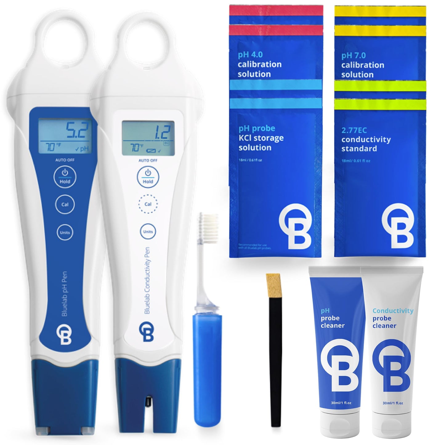 Bluelab PENSTP pH and Conductivity Starter Pack - Precision Nutrient Solution Management Kit with Temperature Measurement, Waterproof Pens, and Probe Care Kit
