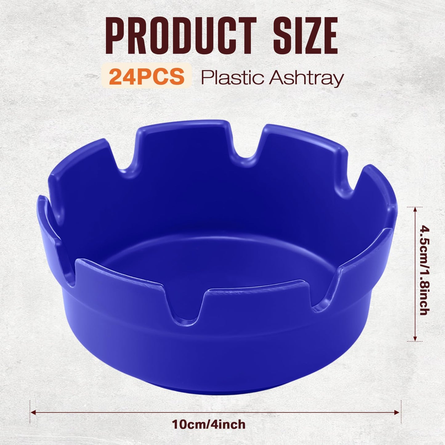 Reginary 24 Pieces 4" Ashtrays Bulk Round Ashtray Ash Tray Outdoor Ashtray Home Ashtrays for Patio Outdoor Restaurant Kitchen Table Indoor Home Decoration