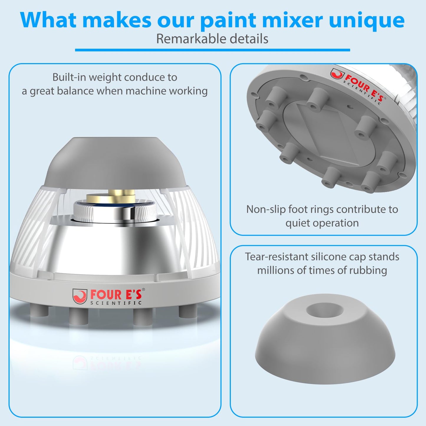 FOUR E'S SCIENTIFIC 5000 RPM Vortex Mixer Paint Shaker, Fast Mixing Touch Mode for Miniature Paint, Lash Extensions Adhesive, Nail Polish