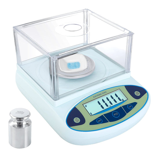 FOUR E'S SCIENTIFIC Lab Scale 500g x 0.001g Accuracy - High Precision Laboratory Analytical Balance with Windshield Digital Scientific Scale Jewelry/Kitchen Scale