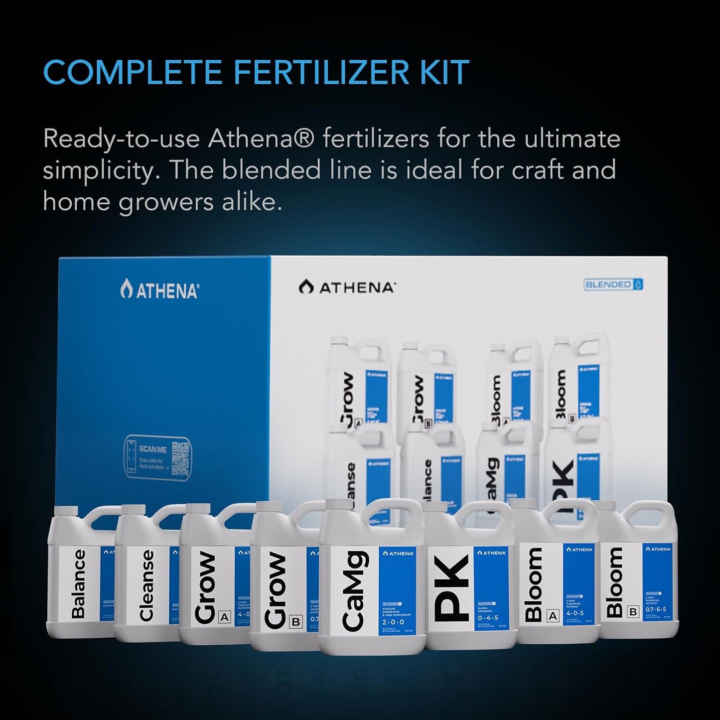 AC Infinity x Athena® Cultivator Kit, Complete 2-Plant Grow Tent System with Blended Line Fertilizer Starter Kit, Dynamic Learning AI Control with WiFi-Integrated Quiet Fans, Full Spectrum EVO Lights