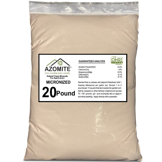 Azomite Organic Micronized Trace 0-0.2 Fertilizer Bulk Bag of 67 Essential Minerals OMRI Certified, 5Lbs Tan