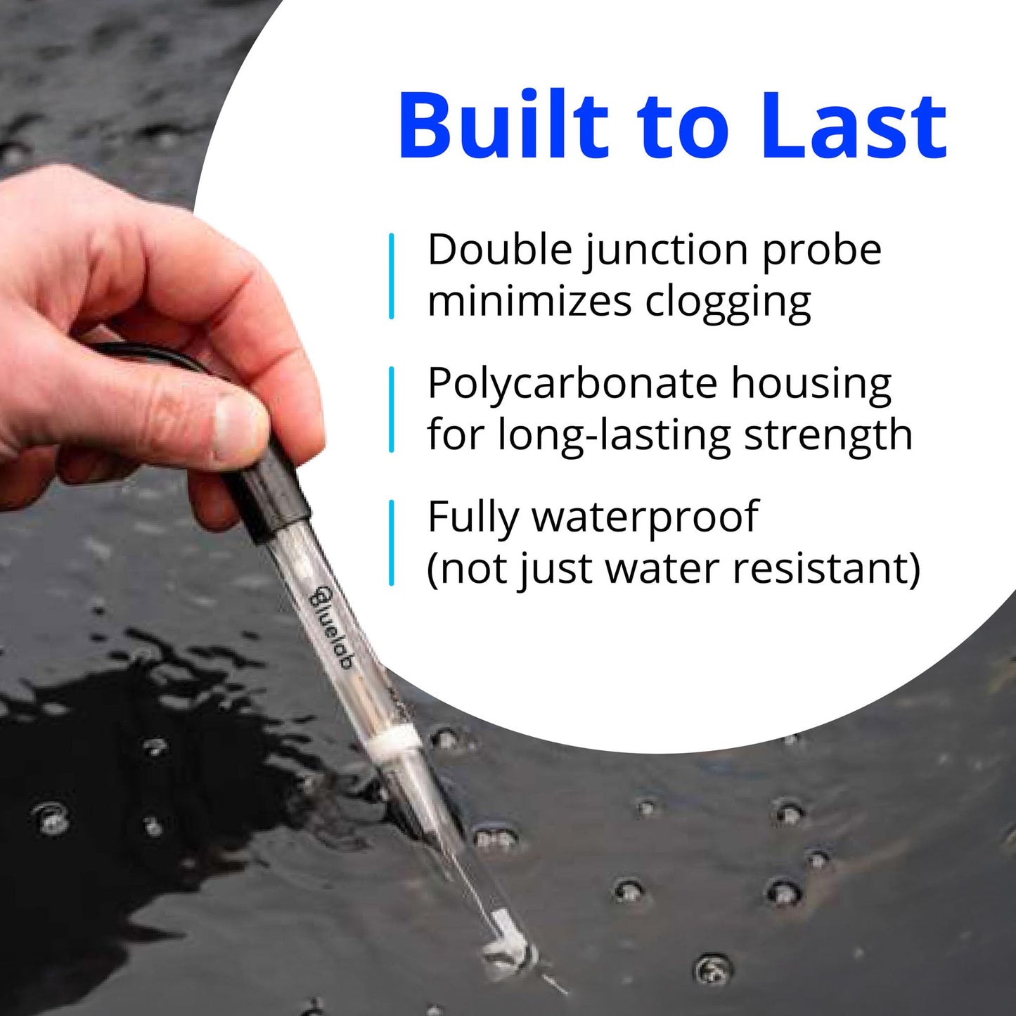 Bluelab PROBPH pH Probe for Water, Replacement Electrode for Meter, Monitor, and Controller with Easy Calibration, Tool for Hydroponic System and Indoor Plant Grow