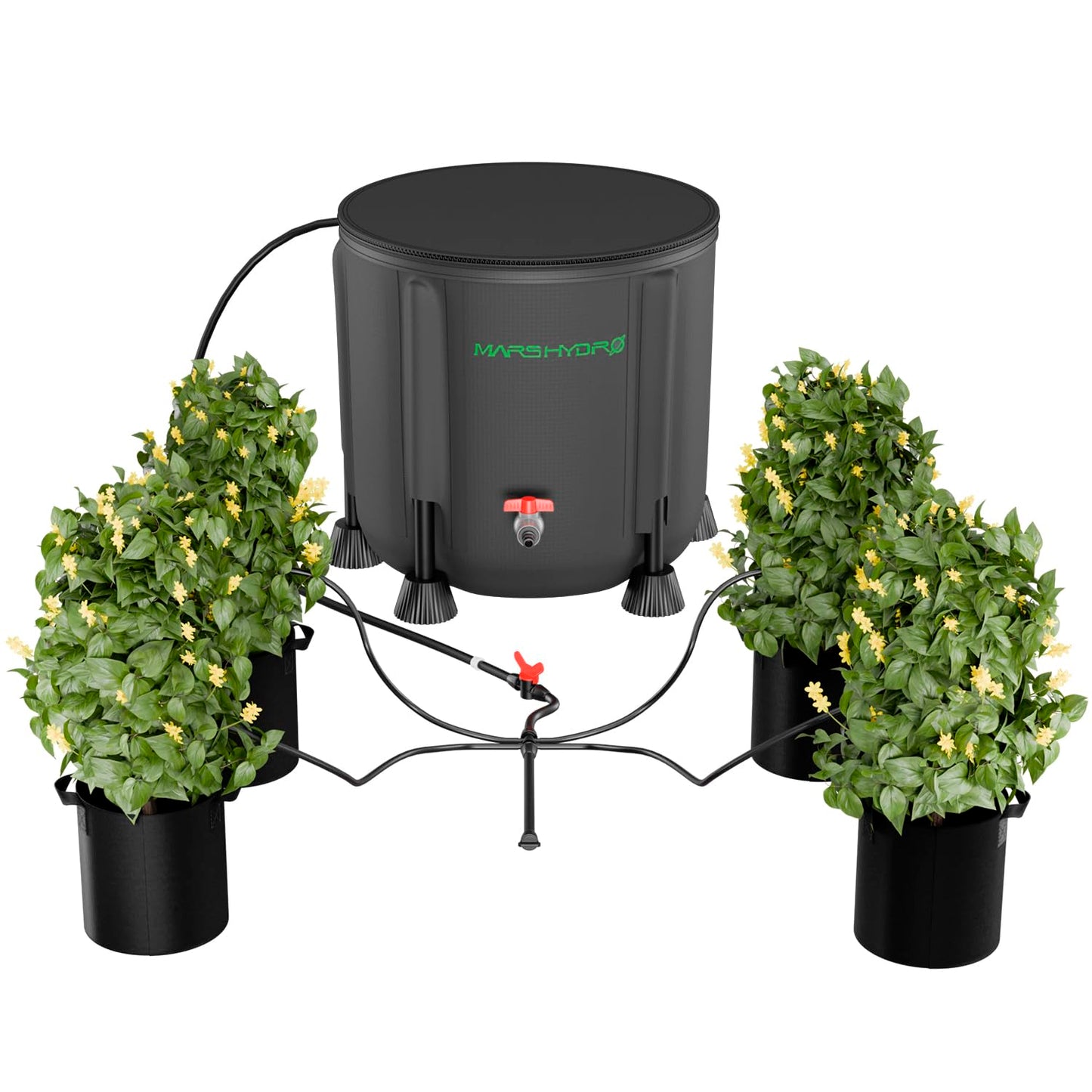 MARS HYDRO 2025 New Auto Drip Irrigation Kits with 13 Gallon Foldable Bucket, 24W Upgraded Water Pump, 8 Drip Emitters, Garden Watering System for Grow Tent Indoor, Lawn, Greenhouse, Yard