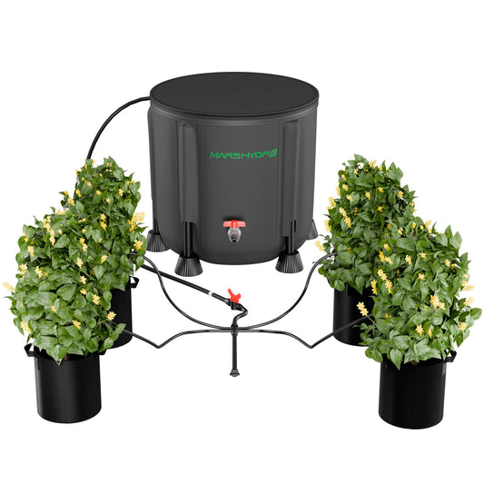 MARS HYDRO 2025 New Auto Drip Irrigation Kits with 13 Gallon Foldable Bucket, 24W Upgraded Water Pump, 8 Drip Emitters, Garden Watering System for Grow Tent Indoor, Lawn, Greenhouse, Yard