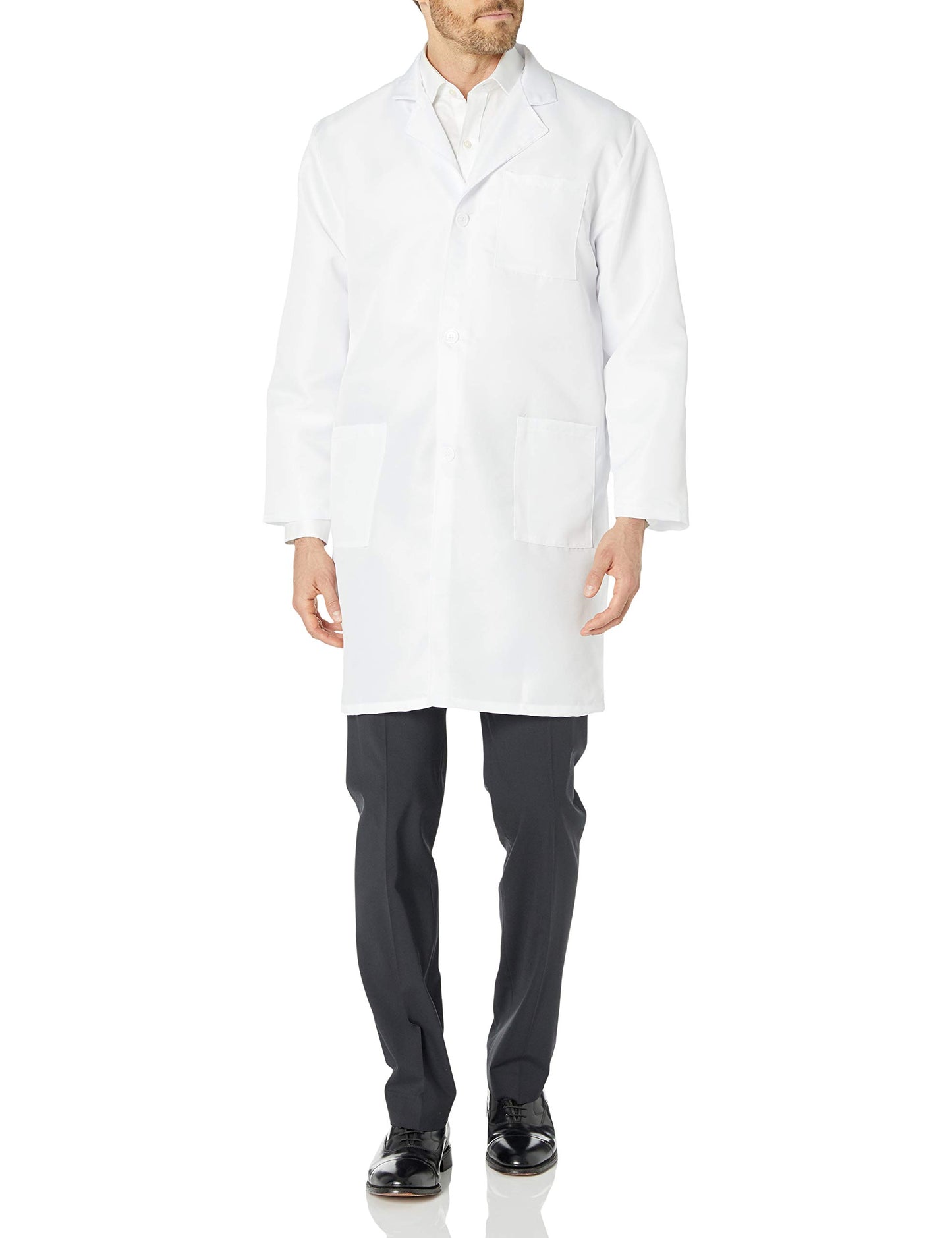 VOGRYE Professional Lab Coat for Men Women Long Sleeve, White, Unisex M