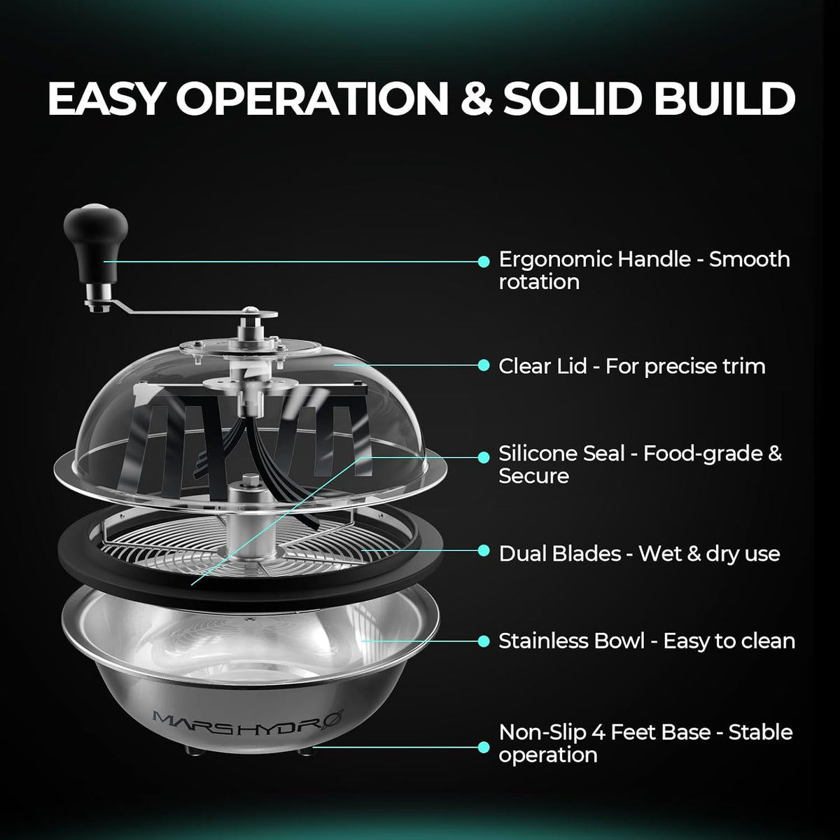 MARS HYDRO Manual Bowl Trimmer