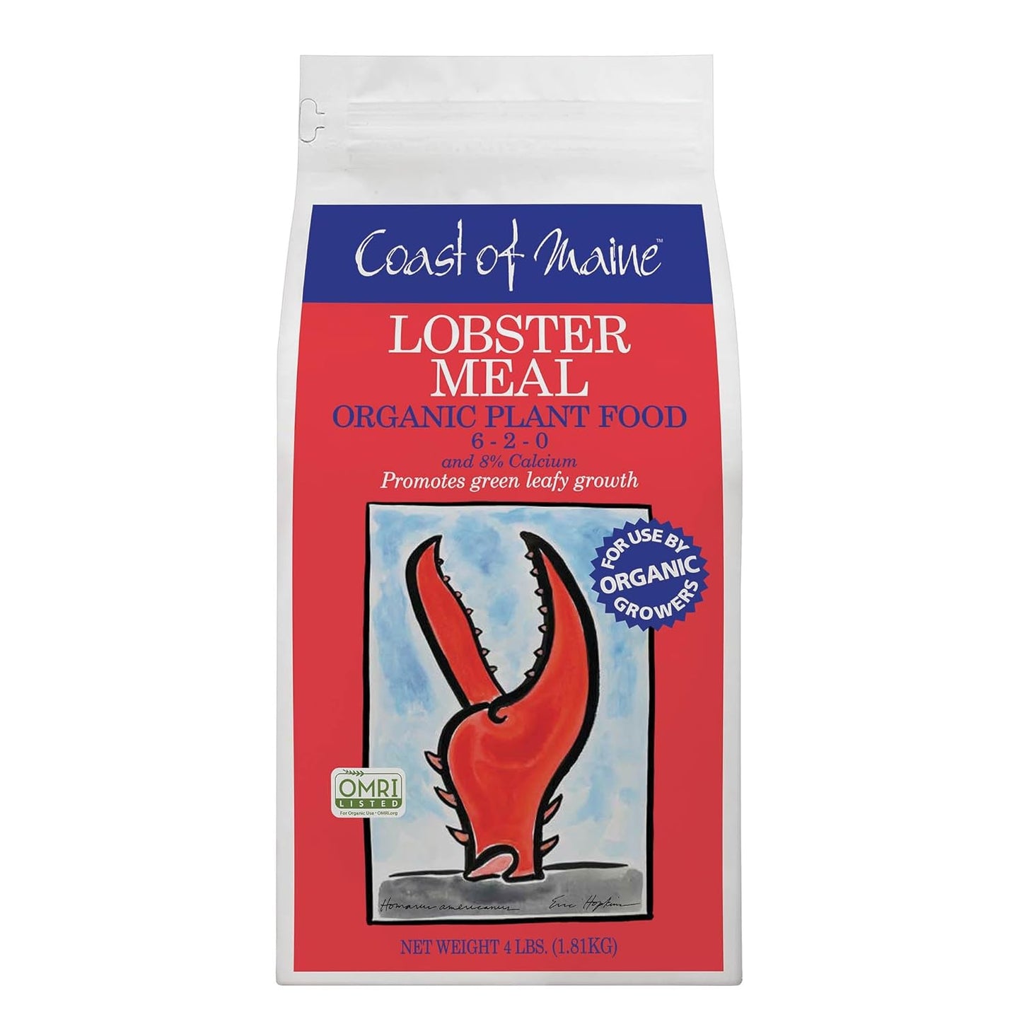 Coast of Maine Lobster Meal (4lb) Organic Plant Food and Calcium, OMRI Listed - for Green Leafy Growth