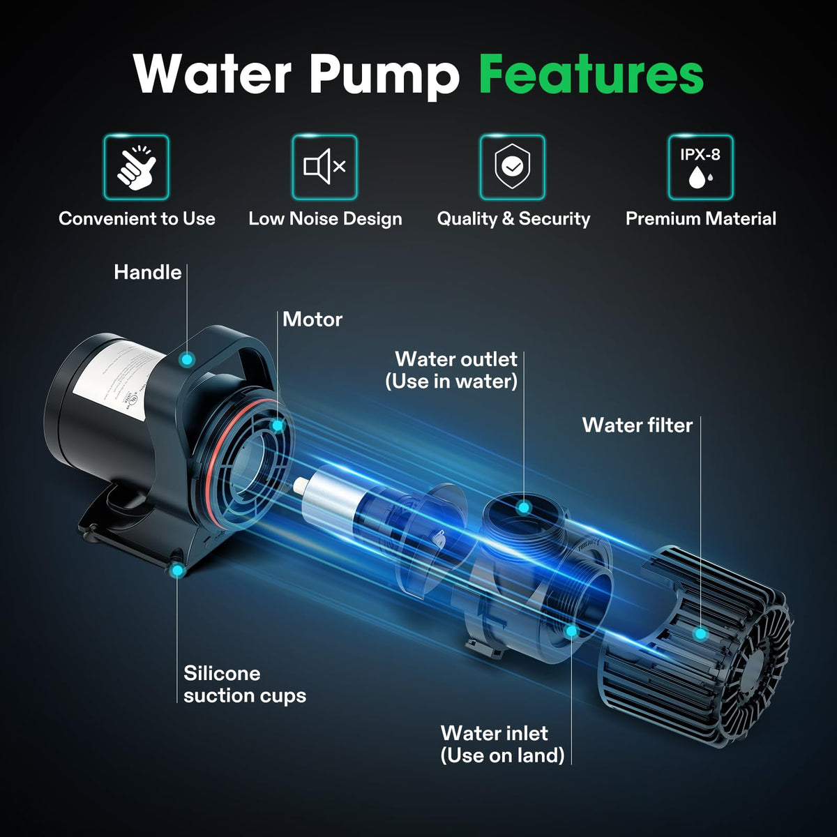 VIVOSUN Submersible Water Pumps, Multiple Flow Options